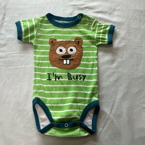 Lazy One - short sleeve onesie. Size 6 months
